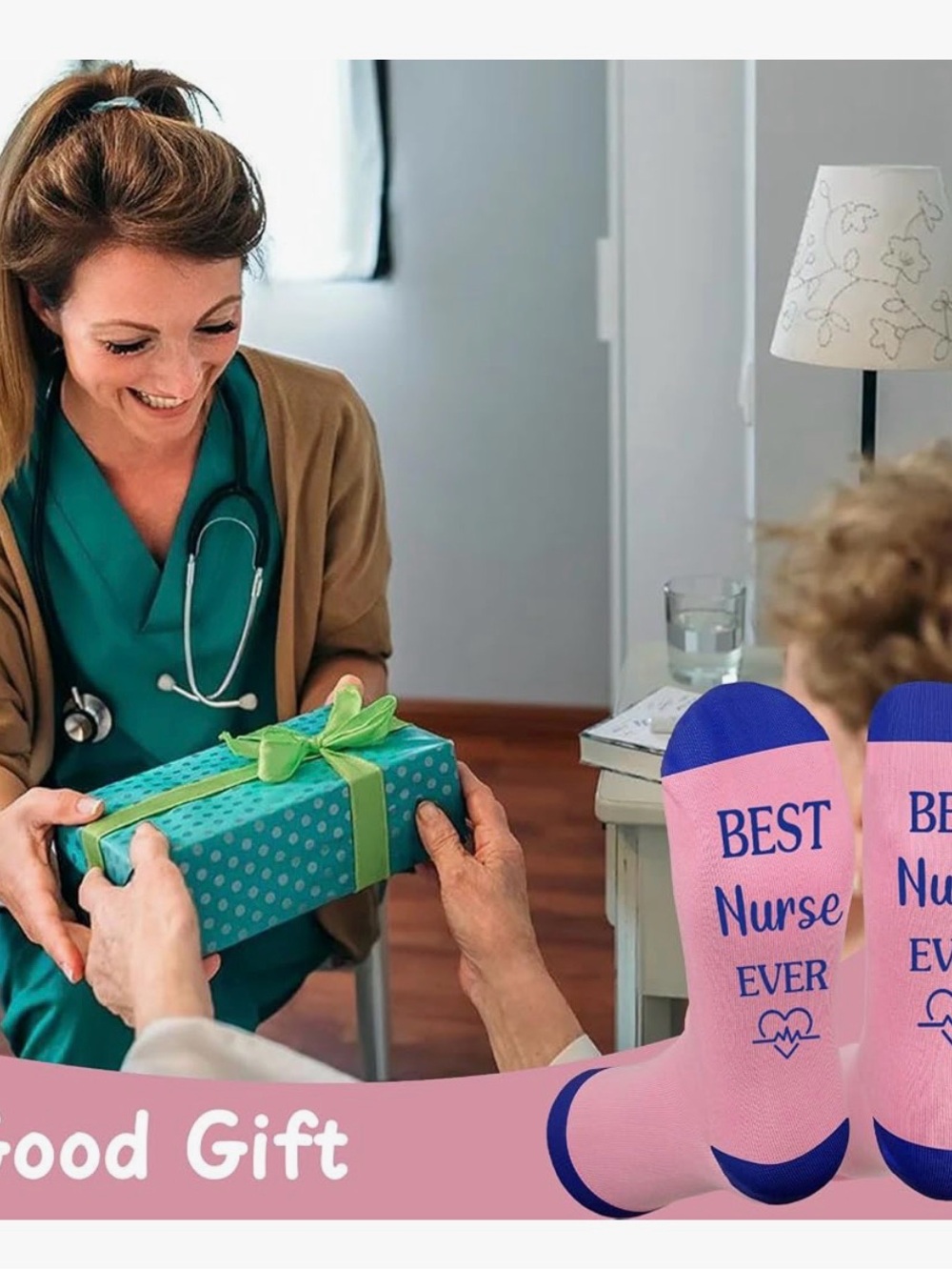 Best Nurse Ever Pink Novelty Socks - Fun Gift for Healthcare Workers